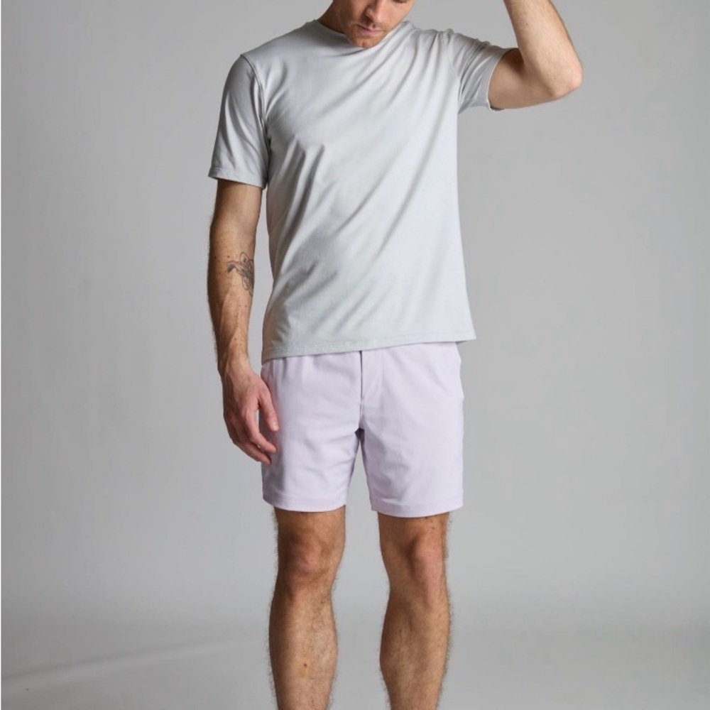 Men's Lightweight Stretch Shorts in Light Lavender - Picture 16 of 16